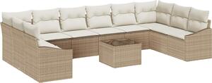 Maison Exclusive - Záhradný nábytok s úložným priestorom Béžová a krémová Poly-rattan