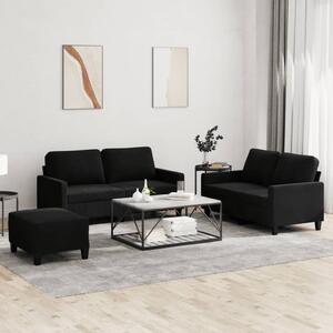 Maison Exclusive – 3-dielna sedacia súprava s vankúšmi, čierny zamat
