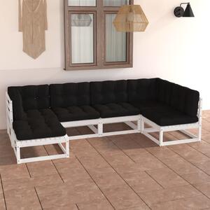 Maison Exclusive - 6-dielna záhradná sedacia súprava+podloky, borovicový masív
