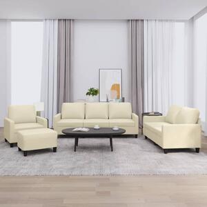 Maison Exclusive – 4-dielna sedacia súprava s vankúmi, krémová umelá koa