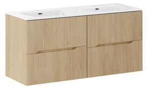 Comad Závesná skrinka Nordic Sky so zápustnými umývadlami 120 cm dub cremona