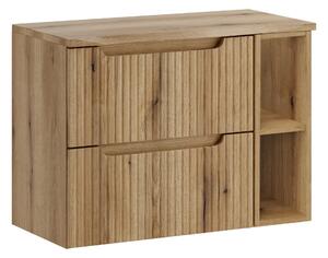 Comad Závesná skrinka pod umývadlo Nova Oak Nature s doskou 80 cm dub coast evoke