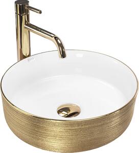 Umývadlo na dosku Rea SAMI Brush Gold White