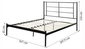 Hector Kovová posteľ Marotta 160x200 čierna