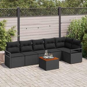Maison Exclusive - Záhradný nábytok s úloným priestorom 7 ks ierny Poly-rattan
