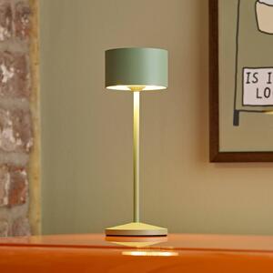 LED stolová lampa Veluna, zelená, výška 25 cm, IP44, stmievateľné,, Zelená, Obývacia izba / jedáleň, Hliník, Moderný