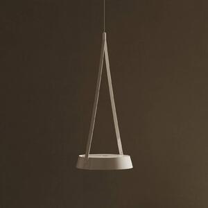 LED závesné svietidlo Mahina, biele, Ø 17 cm, kov,, Biela / opálová, Obývacia izba / jedáleň, Hliník, Moderný