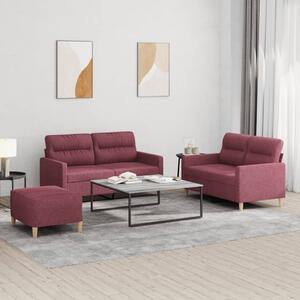 Maison Exclusive – 3-dielna sedacia súprava s vankúmi, vínovoervená látka