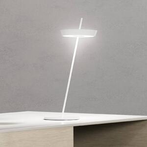 LED stolová lampa Mahina, biela, výška 36 cm, kov,, Biela / opálová, Obývacia izba / jedáleň, Hliník, Moderný