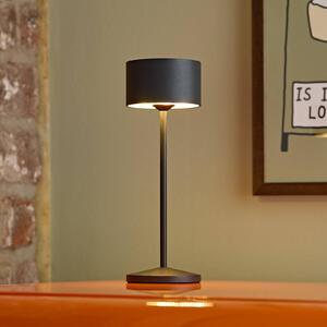 LED stolová lampa Veluna, čierna, výška 25 cm IP44 stmievateľné, Čierna, Obývacia izba / jedáleň, Hliník, Moderný