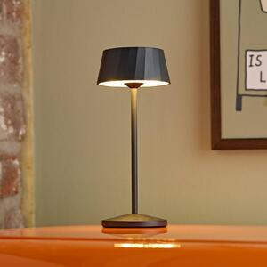 LED stolová lampa Facetta, čierna, 22 cm, kov IP44, Čierna, Obývacia izba / jedáleň, Hliník, Moderný