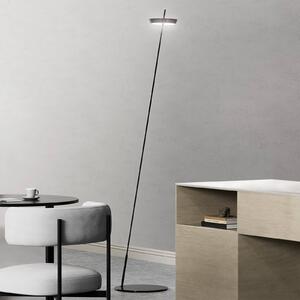 LED akumulátorová stojaca lampa Mahina, čierna, výška 130 cm, kov,, Čierna, Obývacia izba / jedáleň, Hliník, Moderný