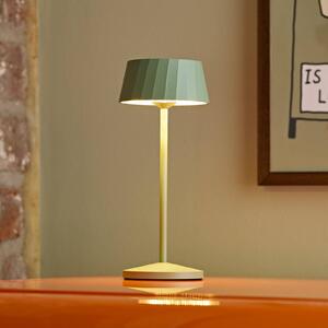 LED stolová lampa Facetta, zelená, výška 22 cm, kov,, Zelená, Obývacia izba / jedáleň, Hliník, Moderný