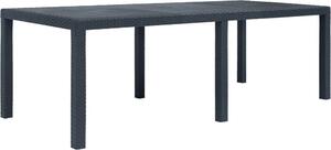 Maison Exclusive - Záhradný stôl antracit 220x90x72 cm plastový ratanový vzhad