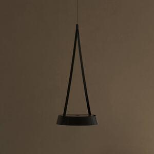 LED závesné svietidlo Mahina, čierne, Ø 17 cm, kov,, Čierna, Obývacia izba / jedáleň, Hliník, Moderný