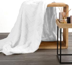 DEKA Z MIKROFLANELU CARO 150X200 CM BIELA