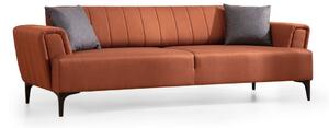 Hanah Home Trojmiestna rozkladacia pohovka Hamlet 230 cm tehlovo oranžová
