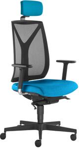 LD Seating Kancelárska stolička LEAF 503-SYS s podhlavníkom, modro-čierna