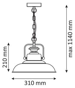 Luster na reťazi ICELAND 1xE27/20W/230V