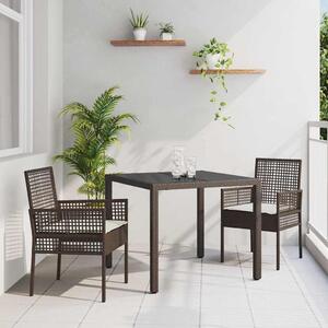 Maison Exclusive - Záhradný jedálenský set 3 pcs Hnedá polyratan