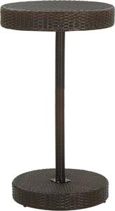 Maison Exclusive - Záhradný stôl hnedý 60,5x106 cm Poly Rattan