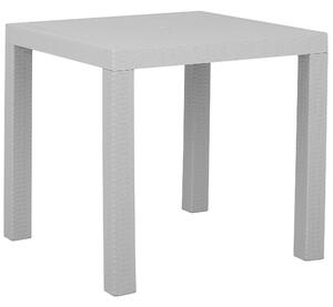 Záhradný jedálenský stôl svetlosivý plastový 80 x 80 cm štvorcový pre 4 osoby vonkajší nábytok minimalistický dizajn