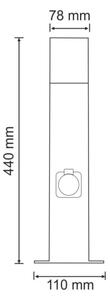 Vonkajšia lampa so zásuvkou NEW YORK 1xE27/12W/230V IP44
