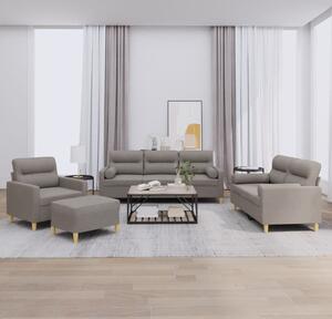 Maison Exclusive – 4-dielna sedacia súprava s vankúmi, látka v odtieni taupe