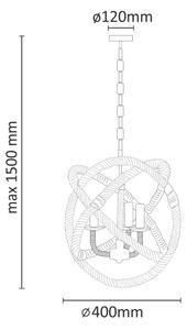 Luster na reťazi ROPE GLOBO 3xE14/10W/230V
