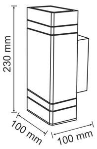 Vonkajšie nástenné svietidlo GILBERT 2xGU10/10W/230V IP44