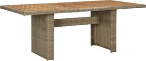 Maison Exclusive – Záhradný jedálenský stôl, hnedý, 200 × 100 × 74 cm, poly ratan