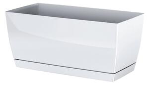 Prosperplast Truhlík KUBA s miskou biely, variant 24 cm