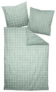 POSTEĽNÁ BIELIZEŇ, makosatén, biela, šalviovozelená, 140/200 cm Janine - Obliečky & plachty