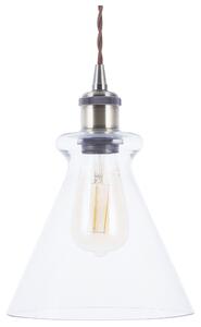 Závesná lampa priehľadná sklenená mosadzná kovové industriálne stropné svietidlo