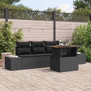 Maison Exclusive - Záhradný nábytok s úloným priestorom 5 ks ierny Poly Rattan