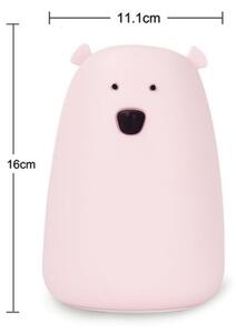 LED RGB Detská dotyková lampička BEAR LED/0,8W/5V ružová + USB