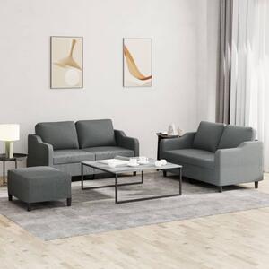 Maison Exclusive – 3-dielna sedacia súprava s vankúmi, tmavosivá látka