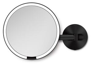 Simplehuman kozmetické zrkadlo na stenu SENSOR LED osvetlenie 5x zväčšenie sieťové čierne ST3065