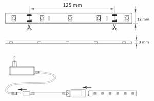 RGB LED Stmievateľný vonkajší pásik Wi-fi LED/8W IP65 2 m Tuya