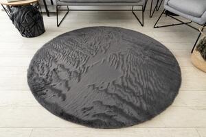 Dywany Lusczow Okrúhly koberec BUNNY tmavosivý