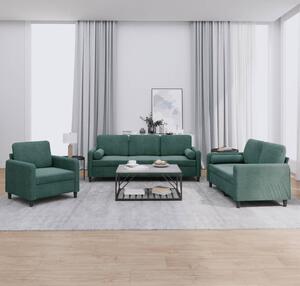 Maison Exclusive – 3-dielna sedacia súprava s vankúmi, tmavozelený zamat
