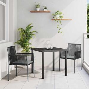 Maison Exclusive - Záhradná jedálenská súprava 3 ks ierna PE-rattan