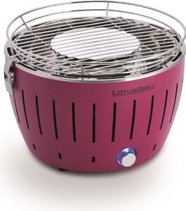 LotusGrill S Small G280 Plum purple stolný gril na drevené uhlie s nízkym dymom USB pripojenie