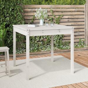 Maison Exclusive - Záhradný stôl biely 82,5x82,5x76 cm masívne drevo borovica