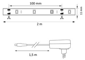 LED RGB Stmievateľný pásik MAGIC 2 m LED/12W/230V + DO