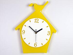 ModernClock Nástenné hodiny Birdie žlté