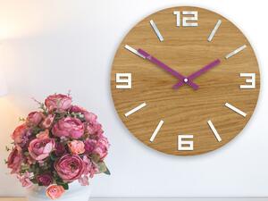 ModernClock Nástenné hodiny Arabic Wood hnedo-fialové