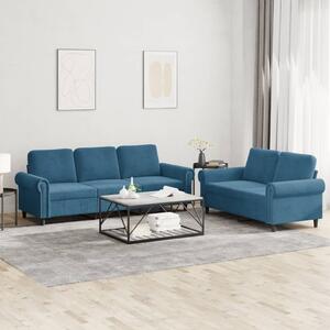 Maison Exclusive – 2-dielna sedacia súprava s vankúmi, modrý zamat