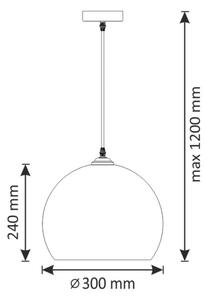 Luster na lanku OTIS 1xE27/20W/230V pr. 30 cm