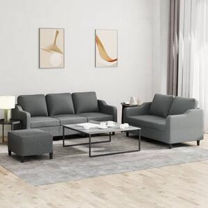 Maison Exclusive – 3-dielna sedacia súprava s vankúšmi, tmavosivá látka